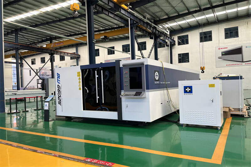 Laser machine cutting steel